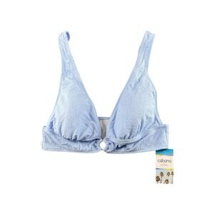 Cabana by Crown Ivy Light Blue Textured Bikini Top Women's XXL EE G